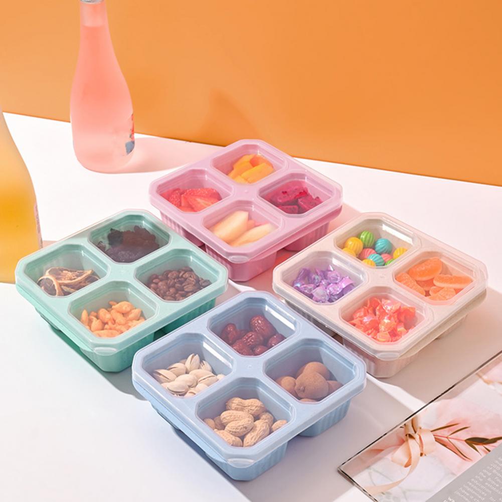 Food Prep Snacks - กล่องใส่ของว่าง 4 ชิ้น กล่องใส่ของว่างแบบ 4 ช่อง