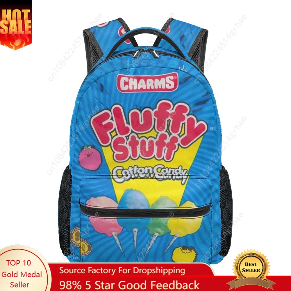 Food Snacks Candy - กระเป๋าเป้พิมพ์ลายขนมหวานสุดน่ารัก เหมาะสำหรับนักเรียน ใช้ได้ทั้งเดินทางและตั้งแคมป์ น้ำหนักเบาและทำความสะอาดง่าย
