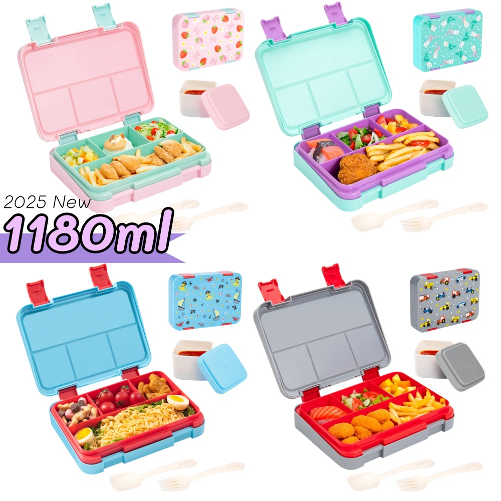 Food Prep Snacks - 40oz รูปแบบการ์ตูน Bento กล่องอาหารกลางวันชุด Leak PROOF