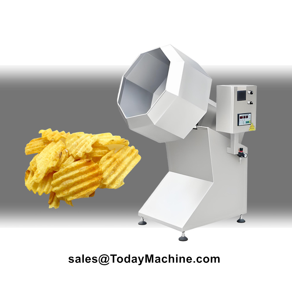 Food Snacks Candy - เครื่องผสมปรุงรสอาหารอัตโนมัติสำหรับขนมขบเคี้ยว ถั่ว รสชาติต่างๆ ลูกอมเคลือบถั่วลิสง รูปทรงแปดเหลี่ยม