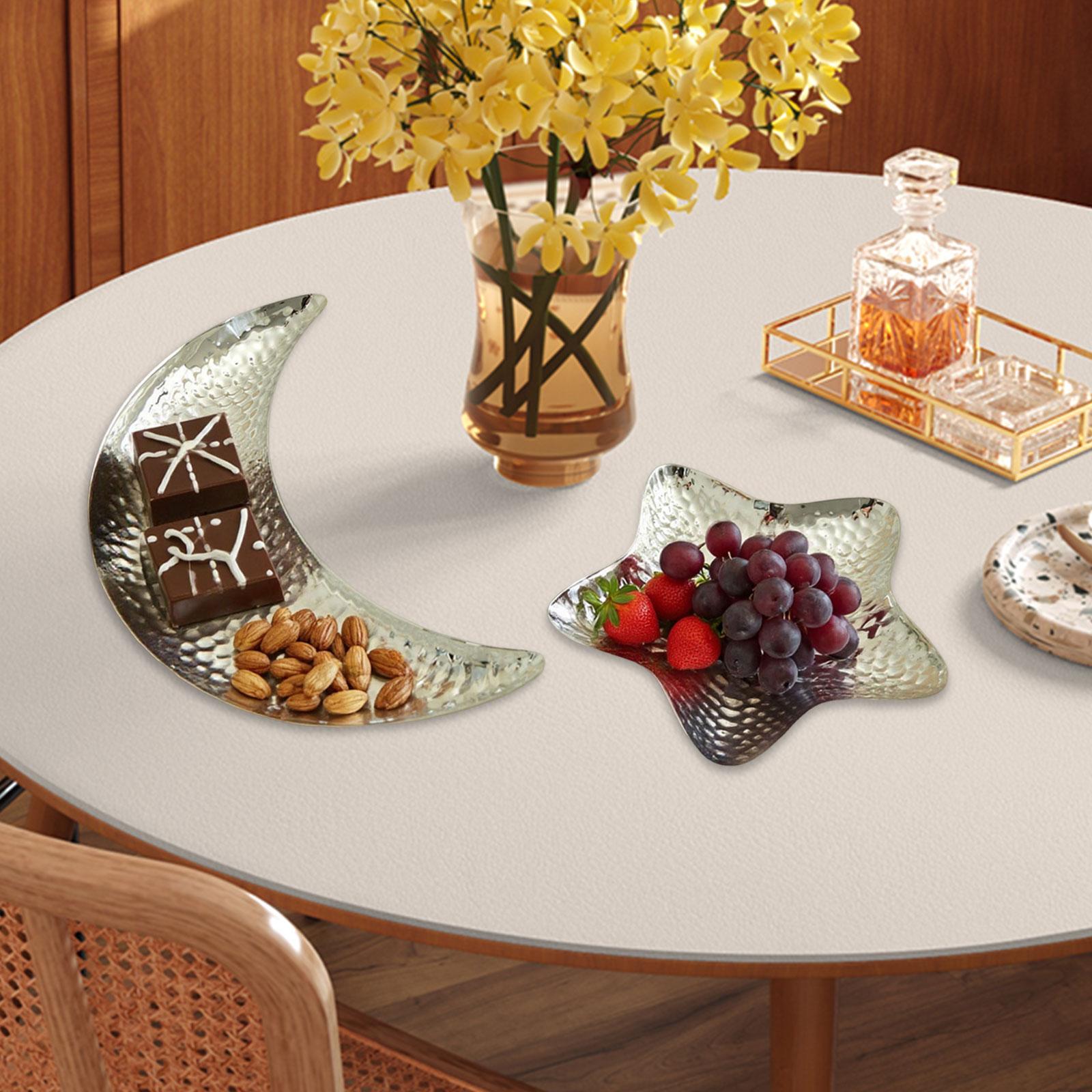 Food Snacks With Iron - ชุดถาดเหล็กดีไซน์หรูสำหรับขนมหวาน ของหวาน อาหาร จานตกแต่งโต๊ะ รูปพระจันทร์และดวงดาว สำหรับตกแต่งบ้าน