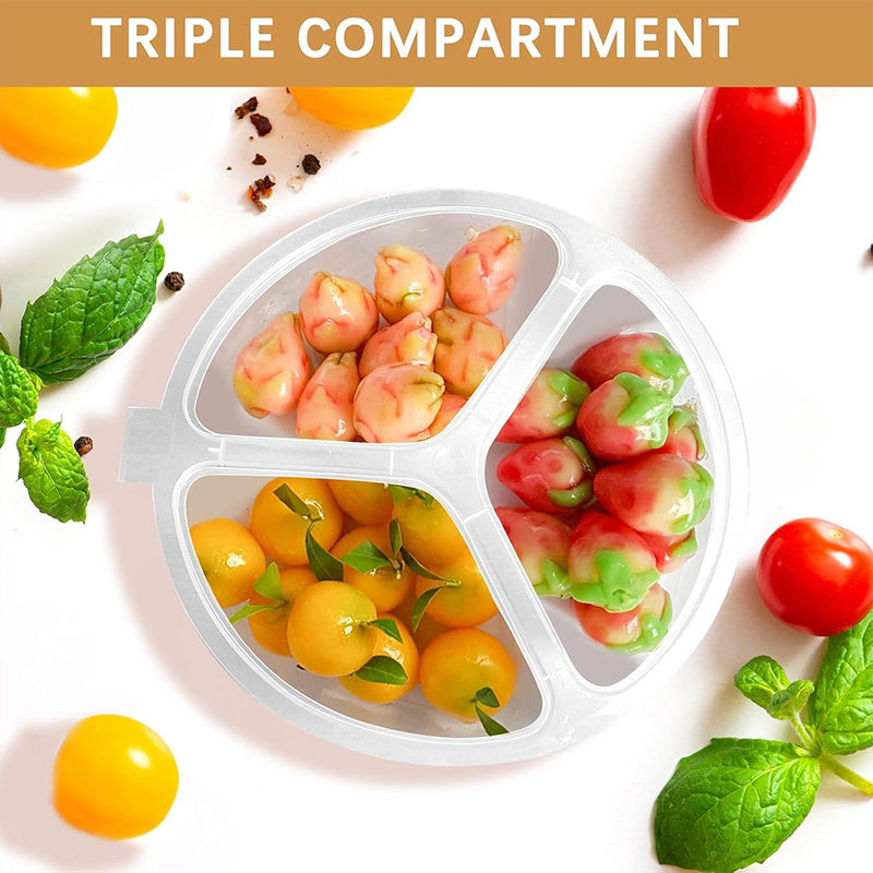 กล่องใส่ขนม 3 ช่อง พร้อมฝาปิดก - Food Prep Snacks บทวิจารณ์และราคา