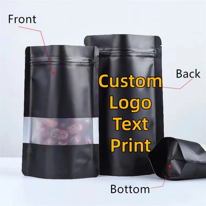 100PCS Stand-up Matte สีดําอลู - Food Snacks For School บทวิจารณ์และราคา