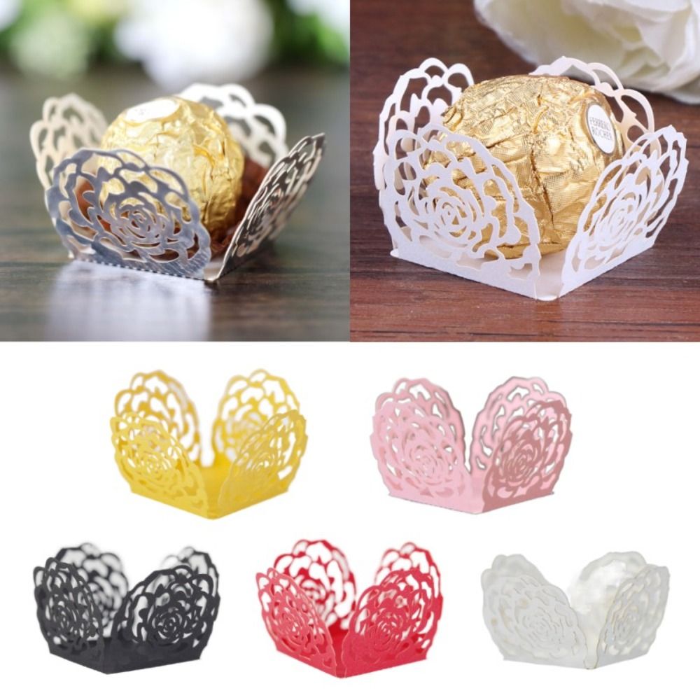 ถาดกระดาษลายฉลุรูปดอกกุหลาบสำห - Candy Sour Strip บทวิจารณ์และราคา