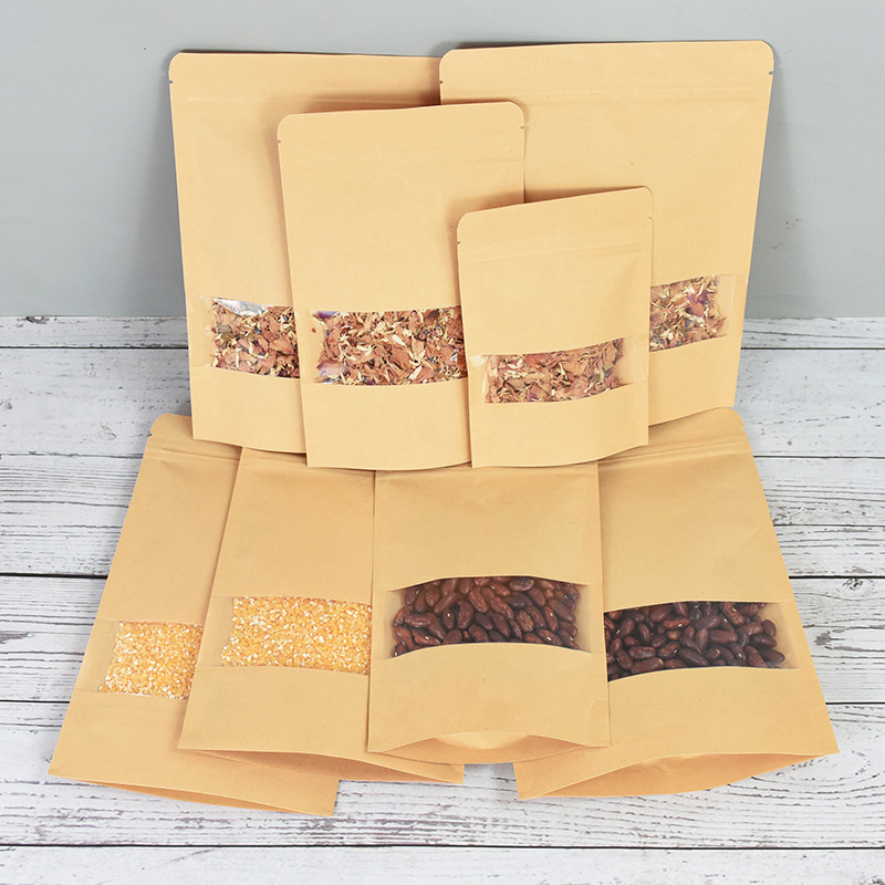 20/50pcs กระดาษคราฟท์ซิปล็อคถุ - Food Snacks Candy บทวิจารณ์และราคา