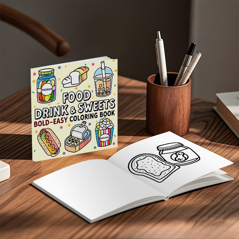 อาหาร เครื่องดื่ม และขนมหวาน ส - Food Snacks Coloring Book บทวิจารณ์และราคา