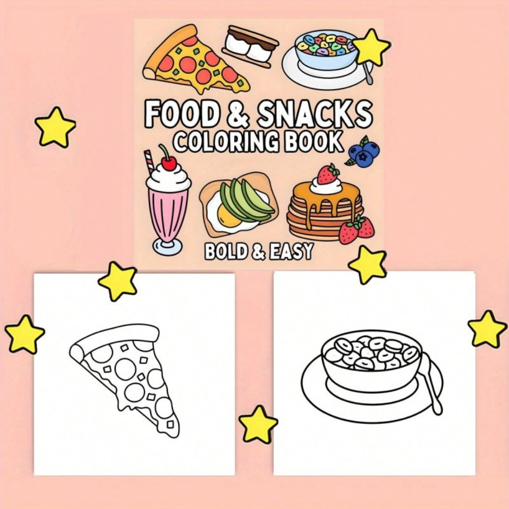 สมุดระบายสีอาหารและขนม 24 หน้า - Food Snacks Coloring Book บทวิจารณ์และราคา