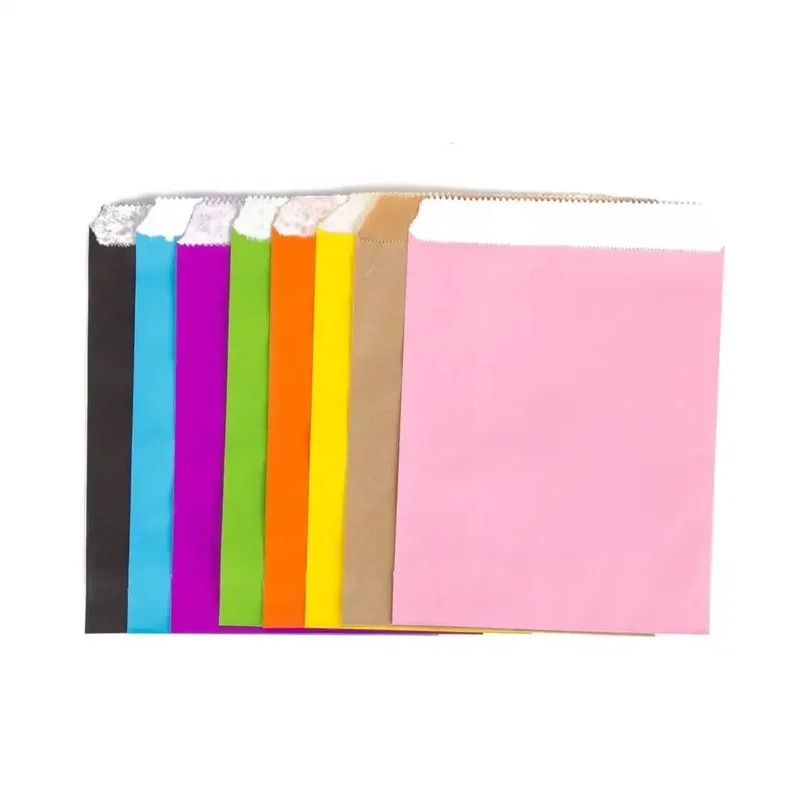 50/100 ชิ้น ถุงกระดาษคราฟท์สี  - Food Snacks Candy บทวิจารณ์และราคา