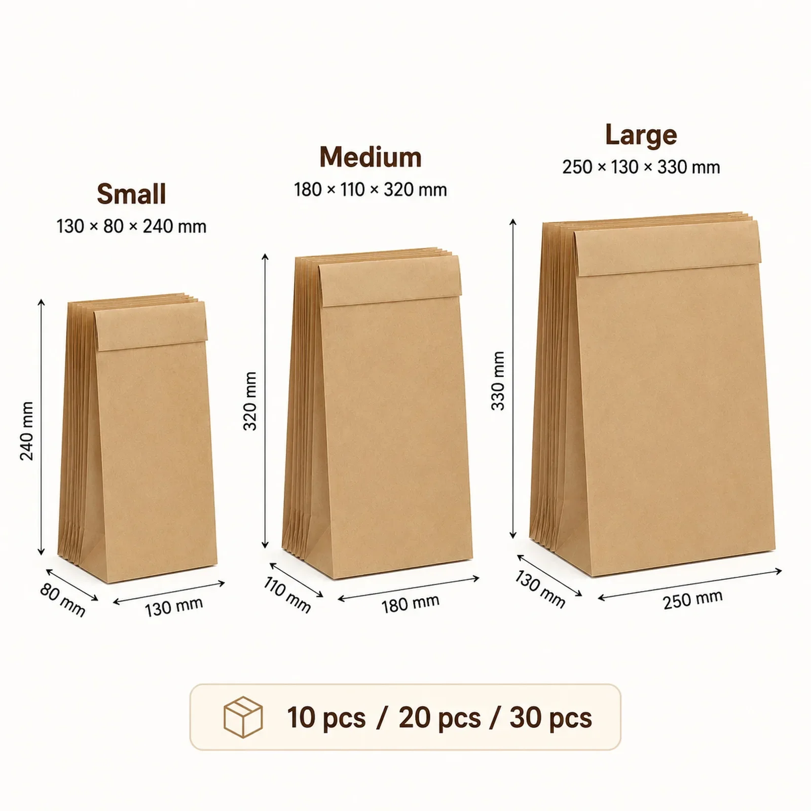 ถุงกระดาษคราฟท์สีน้ำตาลขนาดเล็ - Food Snacks Candy บทวิจารณ์และราคา