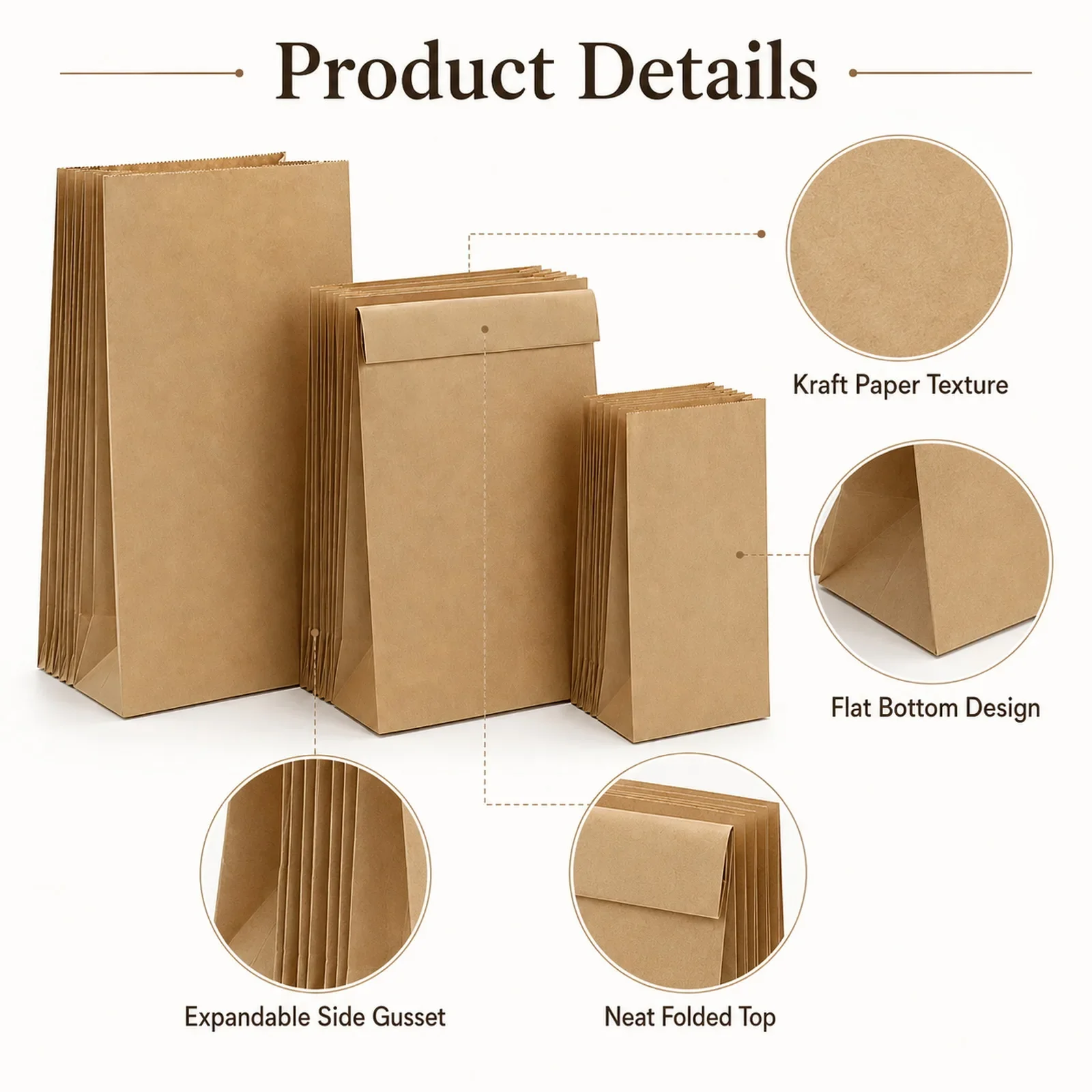ถุงกระดาษคราฟท์สีน้ำตาลขนาดเล็ - Food Snacks Candy บทวิจารณ์และราคา